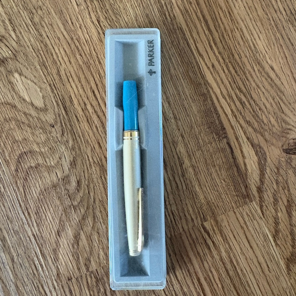 Vintage Parker Blue and Gold Pen 1970 s